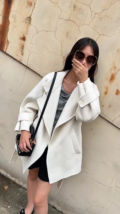 短款双面绒韩版小个子显高秋冬毛呢外套女春秋时尚气质大衣百搭