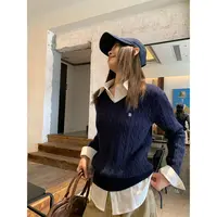 宋正恩9/29 10:00AM上新【小R绣花标V领藏青色毛衣】可提前收藏加
