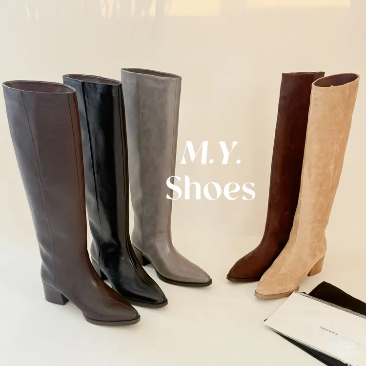 【5cm｜及膝骑士】法式时装显瘦百搭高筒显腿直秋冬粗跟骑士靴