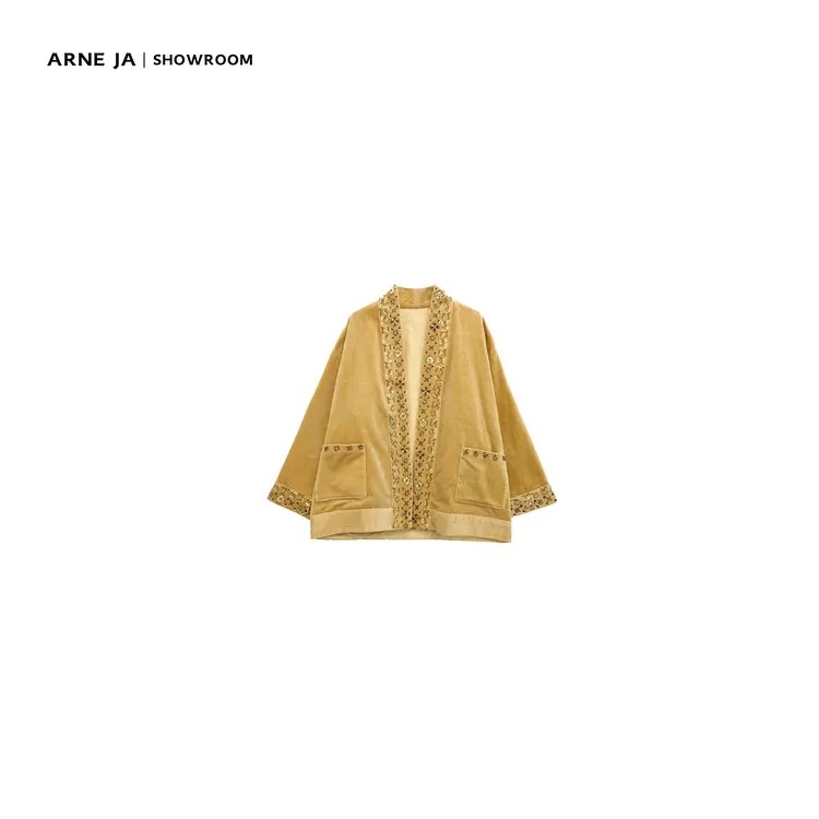 ARNE JA｜“匠心系列”重工刺绣钉珠绒感复古外套W7089253