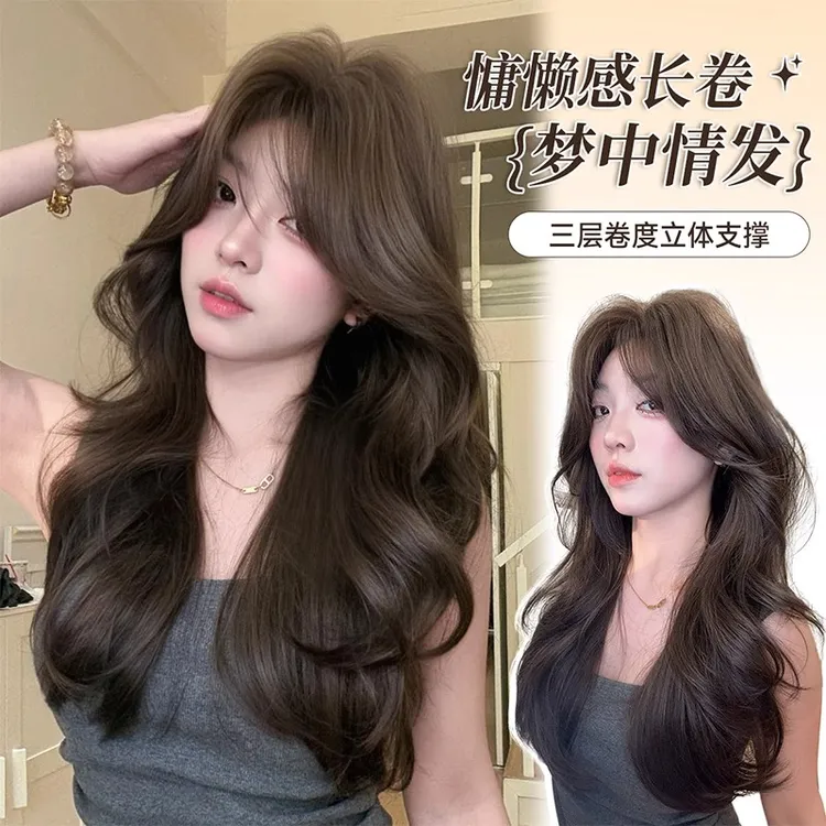 【梦中情发】升级3.0-许昌假发女中分慵懒感自然网红长卷发全头套