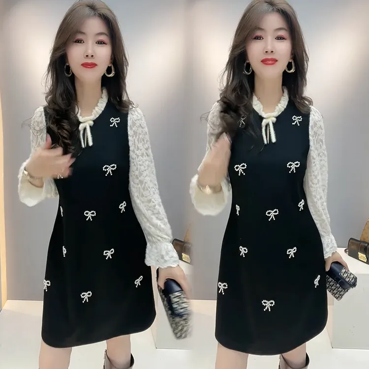 2025秋冬新款时尚显瘦气质网红高档洋气女高级百搭宽松大码连衣裙