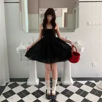 25夏小个子甜美减龄蕾丝裙摆显瘦吊带连衣裙S5602