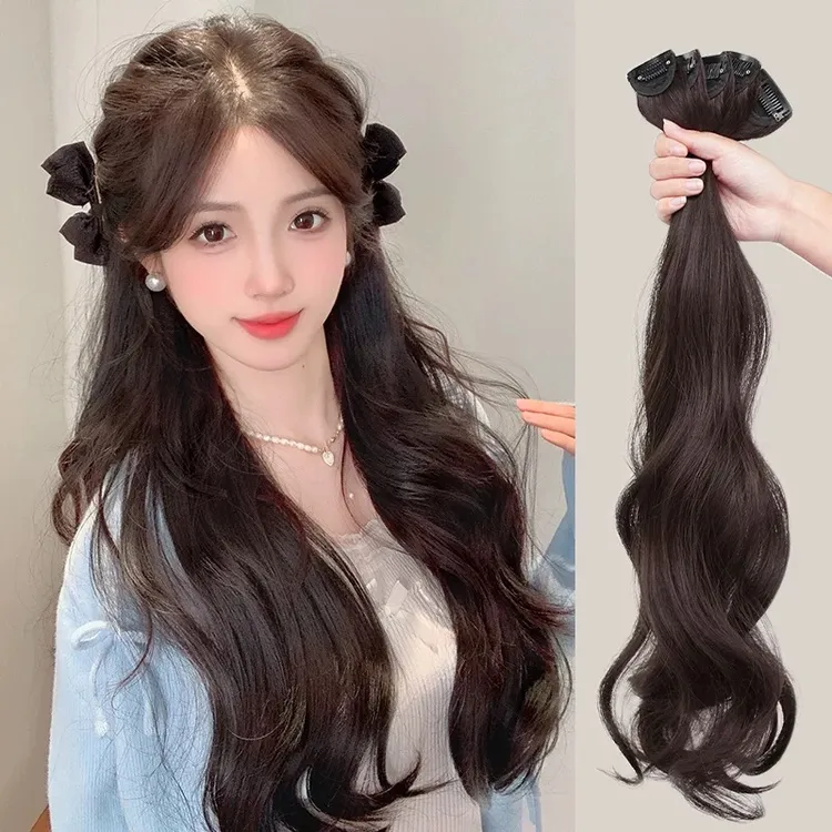 假发女长发小片式单卡卷发接发片无痕隐形仿真发假发片一片式
