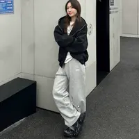自留!!恒温加绒卫裤 基础幻影跑道logo 垂感裤 男女同款(微瑕)