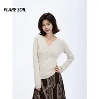 【FLARE SOIL】秋冬亨利领修身薄款打底长袖针织衫 T4636A