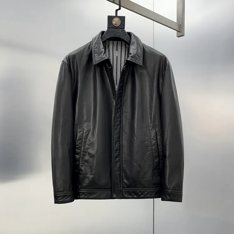 2025秋冬新款海宁皮衣男款头层牛皮男士经典真皮夹克休闲商务外套