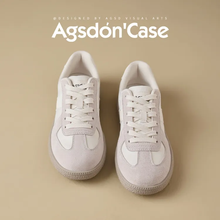 奥古狮登芭蕾风德训鞋女款2026新款春季复古软底轻便百搭小白鞋H