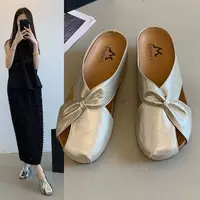 【万达清仓】XG包头鞋女通勤蝴蝶结四季外出2025新款英伦风气质1-3