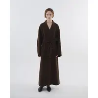 【MonTendre】秋冬新款 E 全羊毛手工纯色长款保暖气质双面毛呢大衣