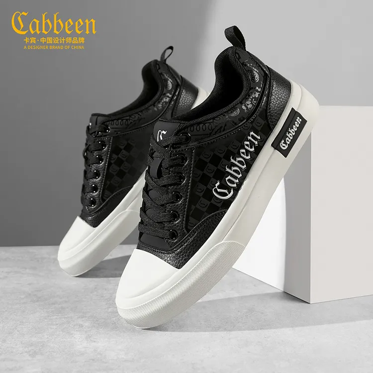卡宾男鞋2025冬季新款黑色时尚百搭舒适高级感潮流男款男休闲板鞋