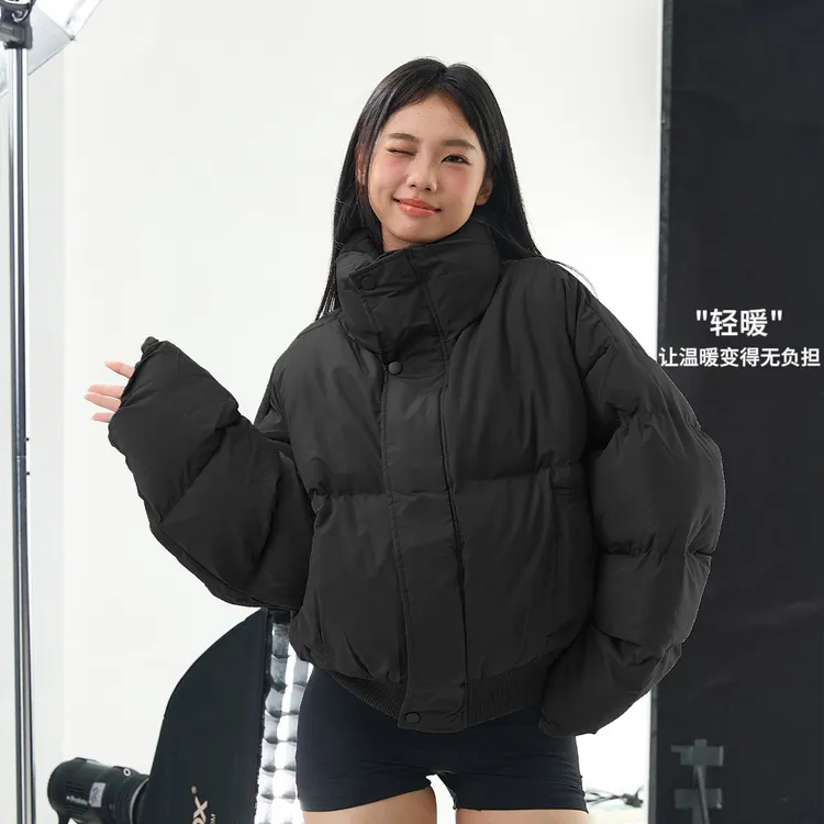 11E cleanfit欧若动感肯豆风美拉德立领短款男女秋冬美式潮棉服