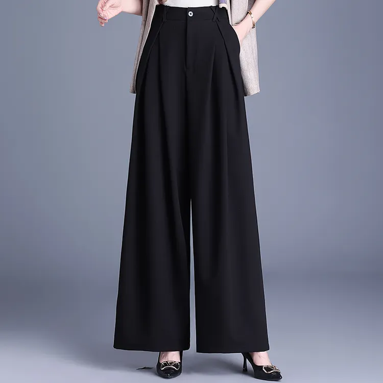 阔腿裤女大脚裤2025春夏新款bf慵懒风宽松显瘦垂感直筒拖地长裤子