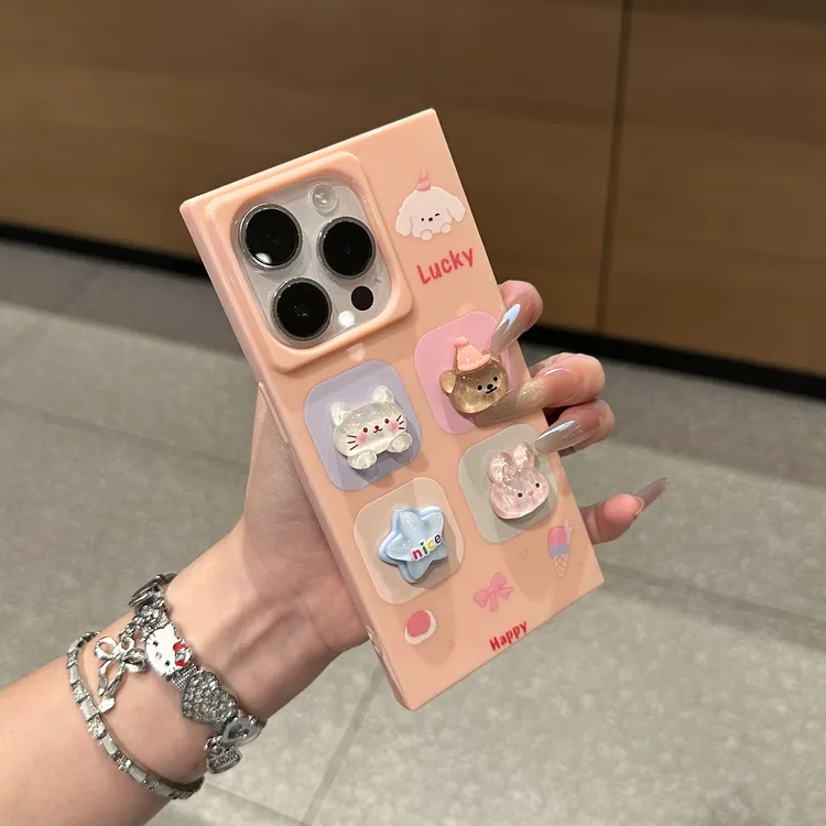 雅天立可爱立体星星小熊适用苹果16手机壳iPhone13/15promax软14