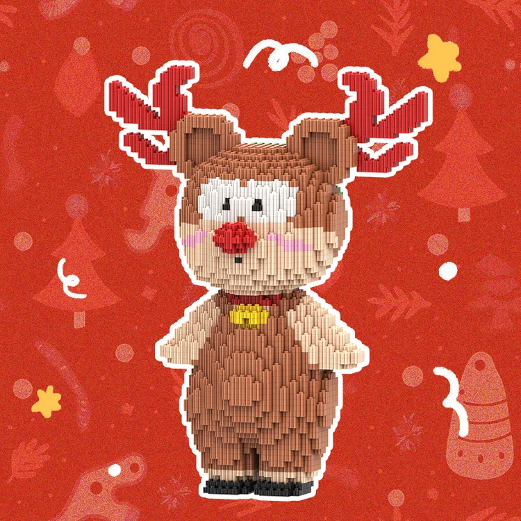 栗小熙专属拼乐颂原创新款36厘米圣诞麋鹿