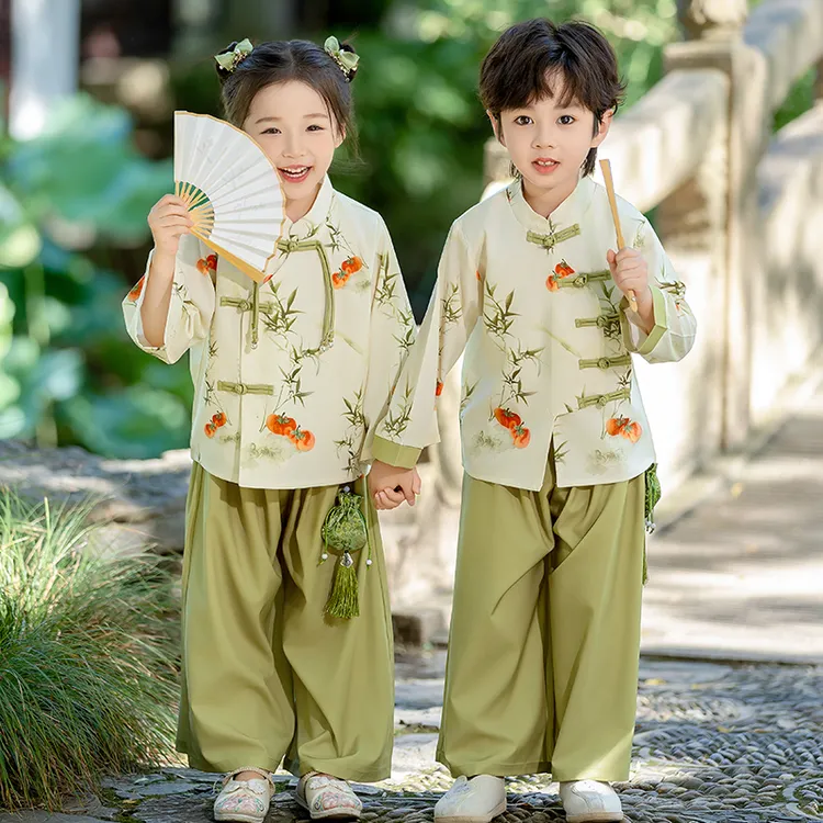 儿童开学季汉服套装2025新款秋季唐装姐弟装国风国学服中秋演出服