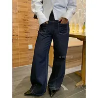 InTree张桶桶【复古玩家】丹宁明线直筒牛仔裤ZXA1017
