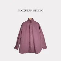 LXJ25115「重塑记忆」经典简约翻领格纹长袖衬衫