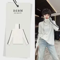 【DZBM】2025冬季新款高领侧条纹烫钻百搭打底上衣-S5234