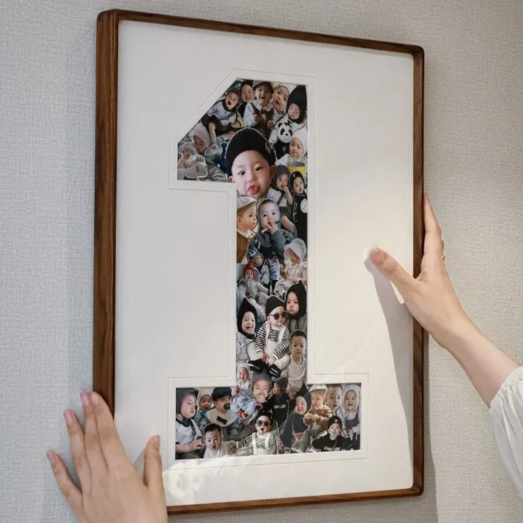 DIY宝宝一周岁照片纪念相框定制成长记录生日礼物挂画摆件洗照片