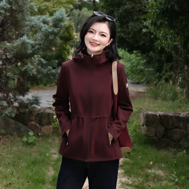 【加绒软壳户外衣】枫竺阿楠anan休闲连帽抽绳防风女秋冬保暖外套