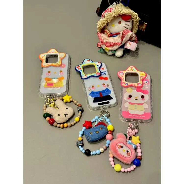 卡通星星框美乐蒂米菲兔可爱猫咪适用iphone17promax苹果16手机壳