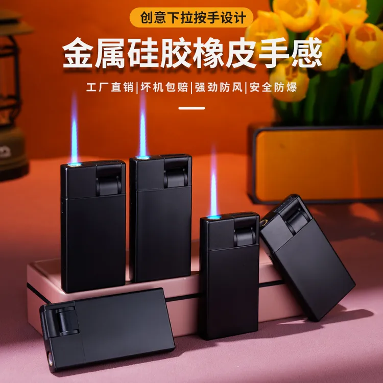 金属铁壳硅胶黑橡皮直冲防风打火机批发商超零售加厚防爆厂家直销商品图