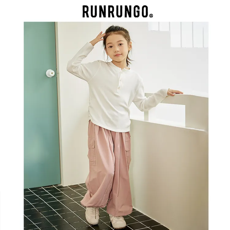 Runrungo【漫步者】松紧带休闲夏季休闲裤工装裤童装25秋轻薄长裤