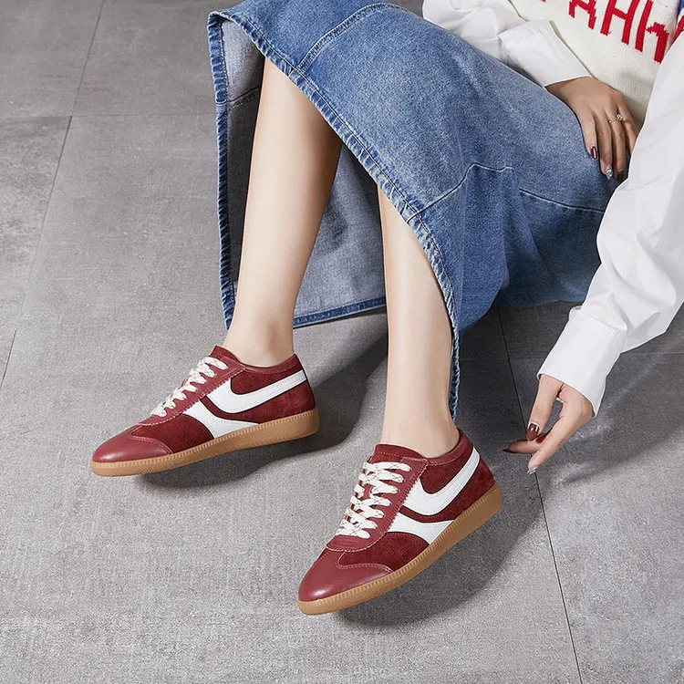 东莞女鞋工厂现货牛皮休闲运动鞋女DVN设计师品牌女德训鞋新款潮