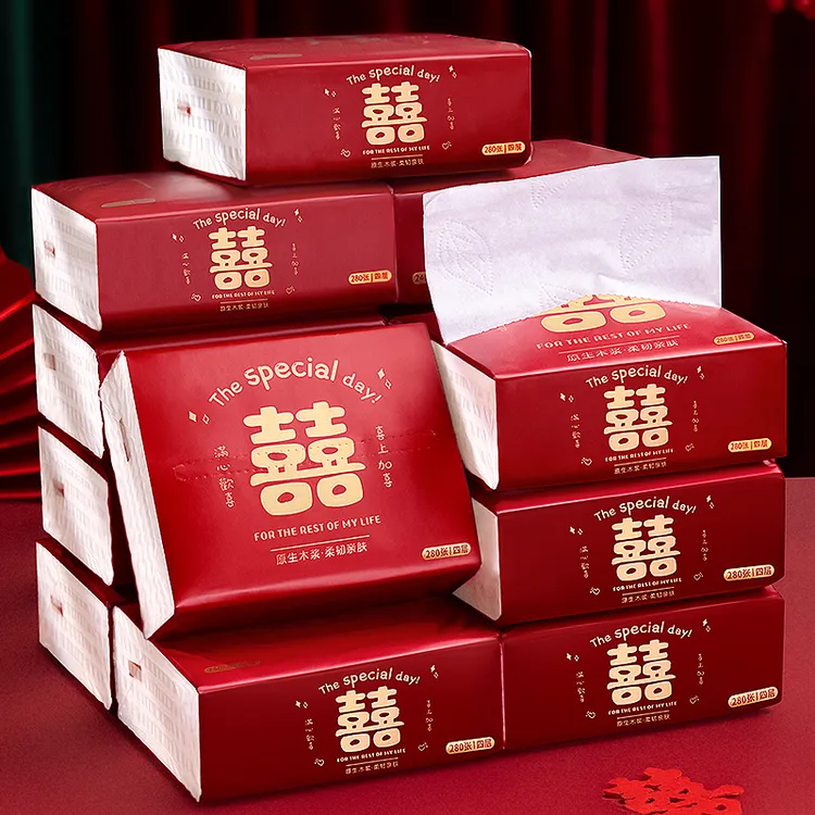 结婚抽纸婚宴专用纸巾酒店订婚喜宴餐巾纸整箱婚礼婚庆用品大全