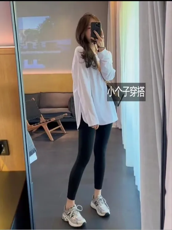 白色打底衫女内搭秋冬2025新款上衣春秋薄款中长款小个子长袖t恤