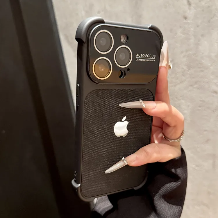 简约牛仔纹自带镜头膜苹果17promax手机壳iPhone16全包15防摔1413