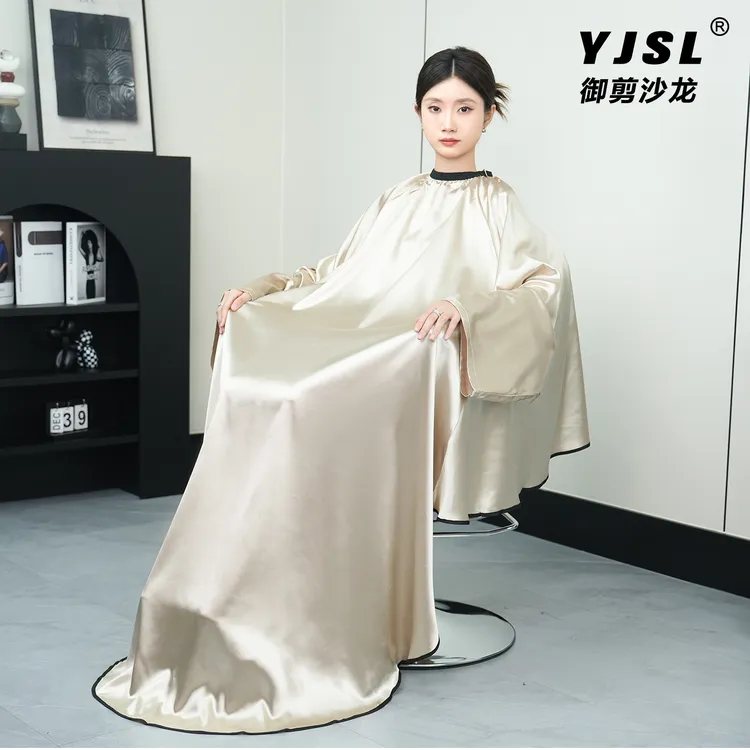 真丝高档带袖加大不沾发防水理发围布美发店发廊专用