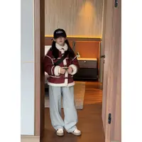 现货   冬季新款儿童女童休闲一体绒绒牛角扣外套6810