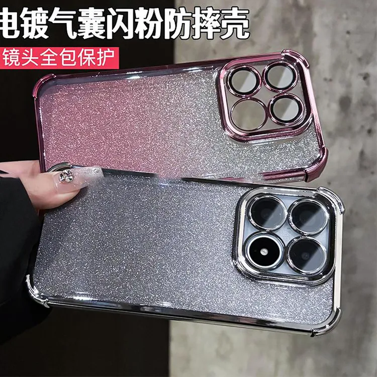 四角气囊防摔闪粉电镀适用小米17/pro/max手机壳镜头全包简约保护