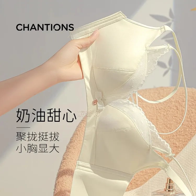 聚拢内衣女士小胸显大无钢圈上托收副乳防下垂性感美背文胸罩套装