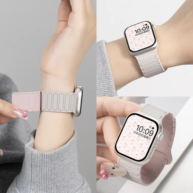 适用iwatch10表带苹果S9手表applewatch8新款腕带SE7新款磁吸硅胶