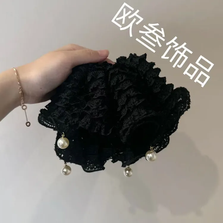 dcq777大版软糯单圈褶皱四层复古单圈大肠圈发饰纯手工高级百搭