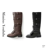 【mimius】U25早秋复古巴恩风一脚蹬骑士长筒靴(跟高4.5cm) WG07312