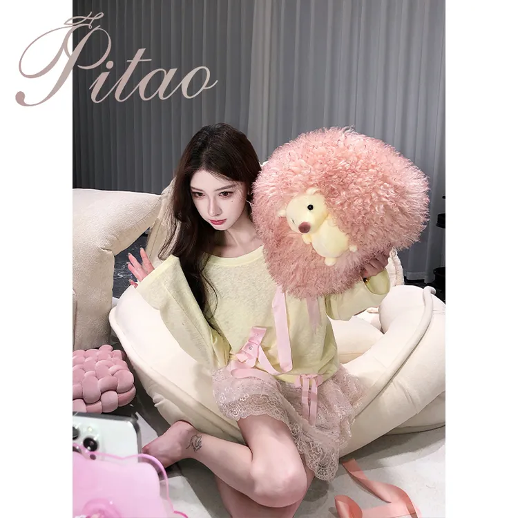 杜屁屁桃PITAO原创【芝士桃桃】夏季蝴蝶结设计感通勤新款透气上衣