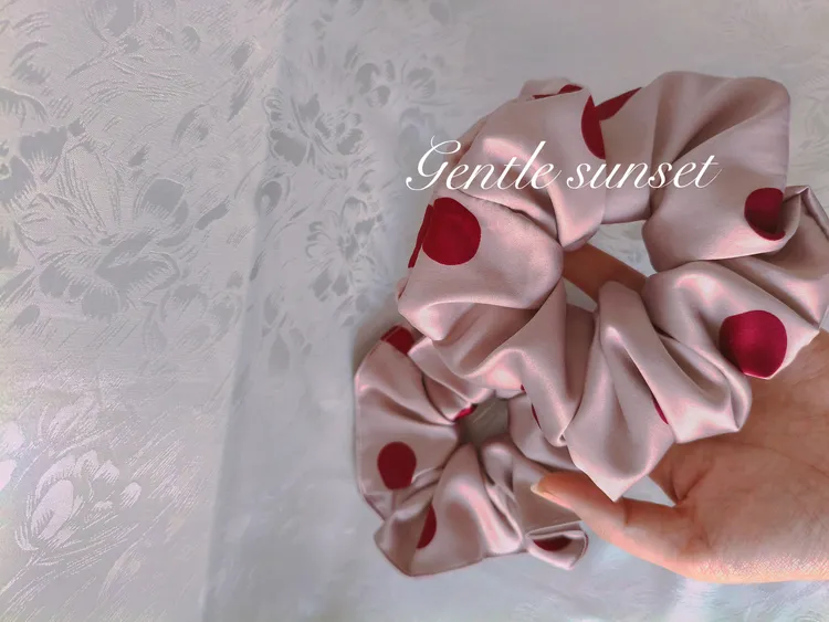 女甜美风日韩通用发圈发绳发饰少女气质香槟波点香槟波点甜美头绳