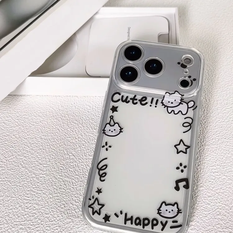猫猫相框适用苹果17Promax手机壳全包15/16Pro透明软壳12/13P防摔