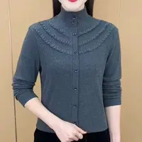 双面女士2025时尚冬季打底洋气百搭气质长袖保暖显瘦减龄上衣