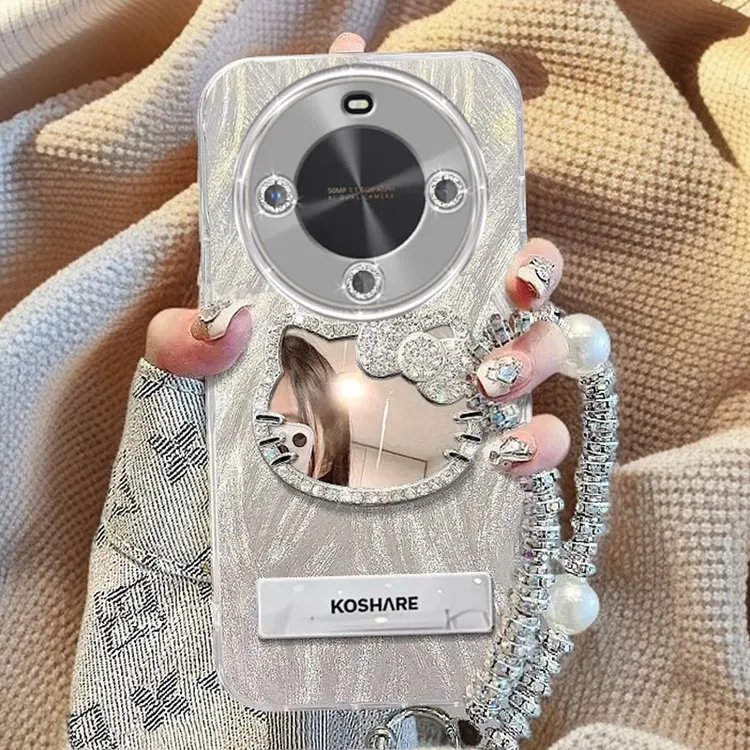 自带镜头膜华为麦芒30手机壳镶钻kt猫镜子TYH641M羽纱畅享70x软壳