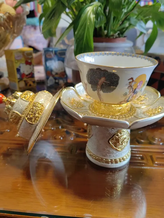 手工供水碗藏族民族风家用桌面高脚圣水杯好的杯子