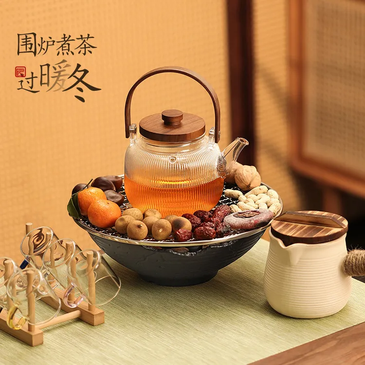 【尚言坊】森屿佩兰月笼罐罐双壶围炉煮茶套装两种可选规格