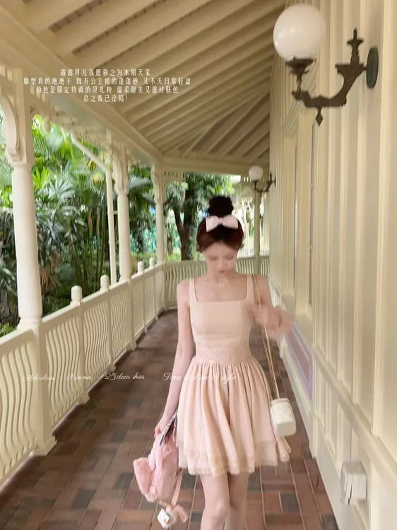 妖精的美美【露露贝儿&月亮公主】 自制钩花工艺浪漫刺绣芭蕾连衣裙
