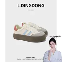 【刘叮咚女鞋】四季厚底经典德训鞋女2025新款百搭时尚鞋休闲阿甘鞋