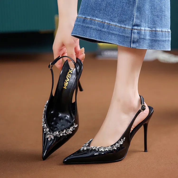 7/9CM[已开价]性感细跟单鞋2025春夏季宴会尖头超高跟鞋女1018-2