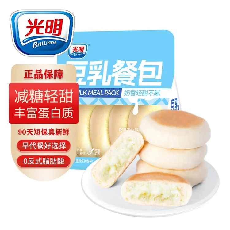 光明豆乳早餐面包牛奶味275g夹心蒸蛋糕点心代餐休闲饱腹儿童零食